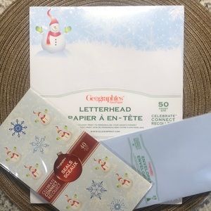 Christmas Snowman Letterhead Envelopes Seals